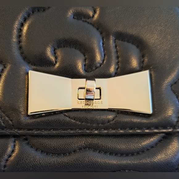 NWOT Kate Spade Sedgewick Black Quilt Leather Casual Everyday Clutch Purse Bag - Picture 11 of 15